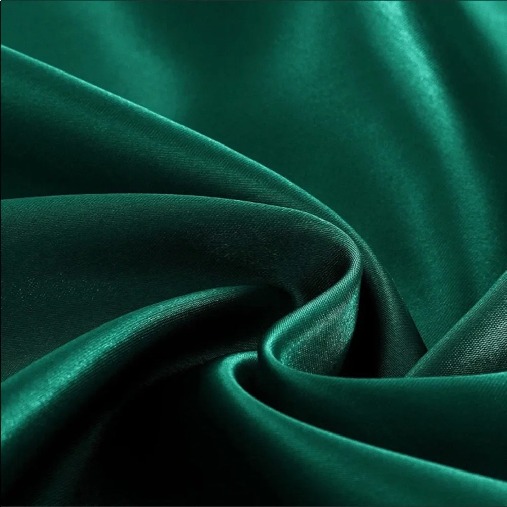 4pcs Satin Sheets Emerald Silky Satin Bedding Set
